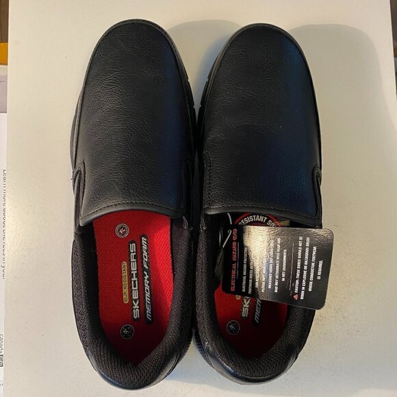 Men's Skechers Slip Resistant Memory Foam Slip On Shoes Size 9 - NWT - Picture 1 of 5
